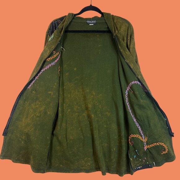 Rising International W Size XL Zip Tunic Hoodie Jacket Boho Hippie Ren Fair Art - Picture 5 of 13